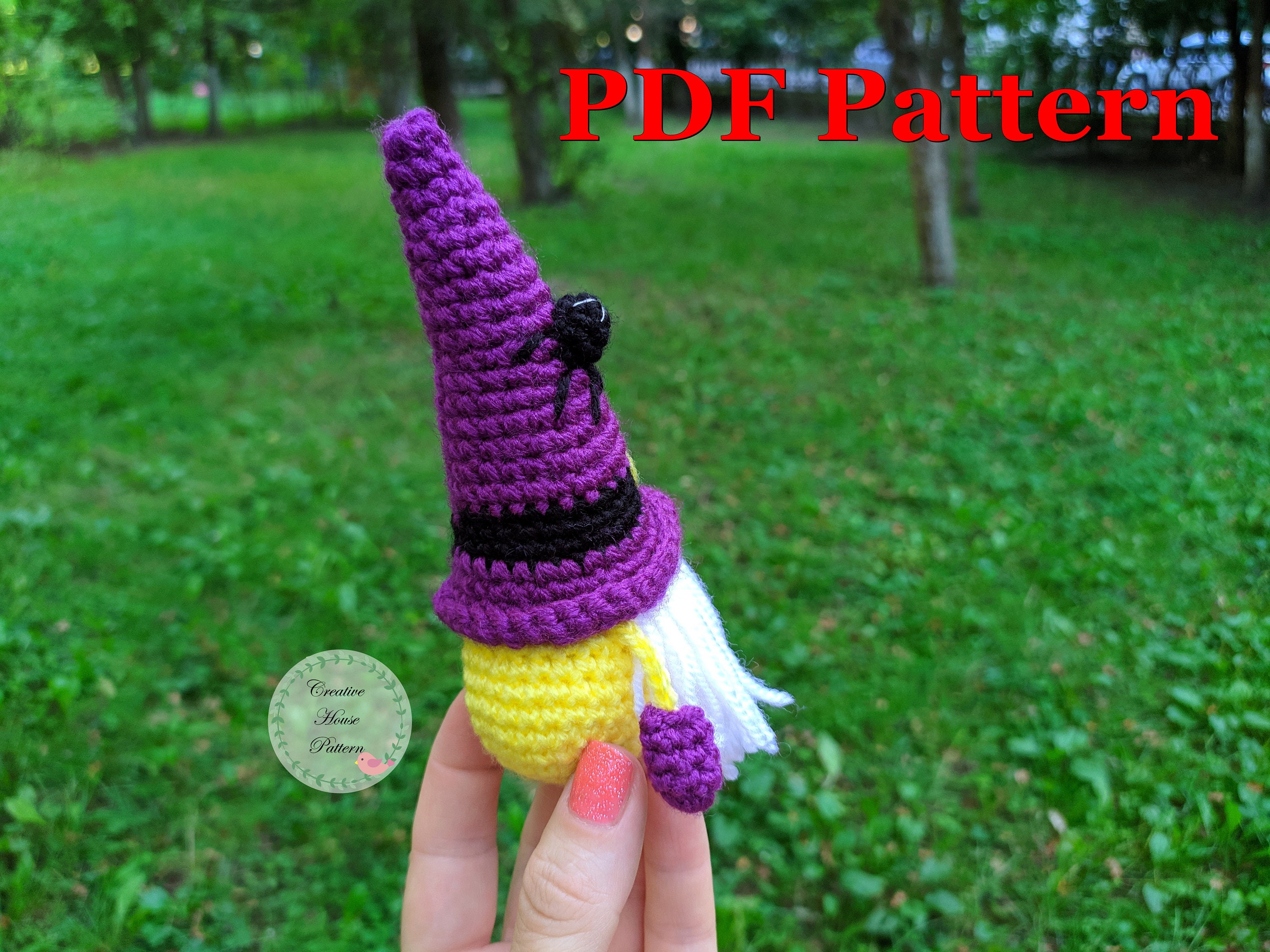 Keychain crochet pattern halloween gnome crochet pattern Etsy