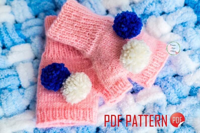 Baby Fingerless Gloves Knitting Pattern,PDF Knitting Pattern,Kids Mittens,Gloves Knit Pattern,Knit Mitten Pattern,Girls Mittens Pattern PDF