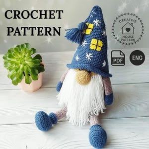 Christmas Gnome Crochet Pattern English, Amigurumi gnome pattern, Easy crochet pattern, Amigurumi toy pattern, Christmas home decor