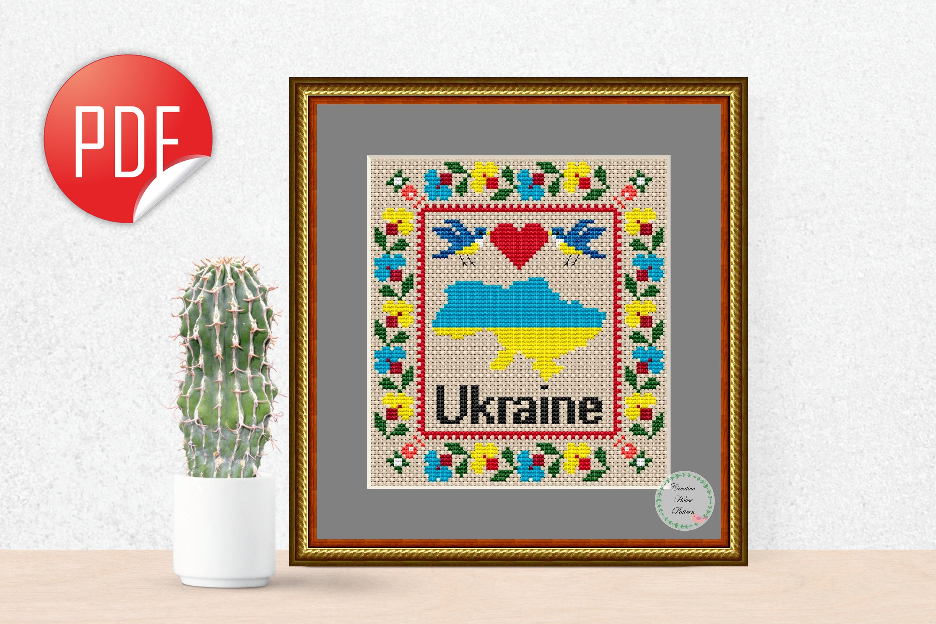 Ukraine Cross Stitch Pattern Floral Folk Embroidery Etsy