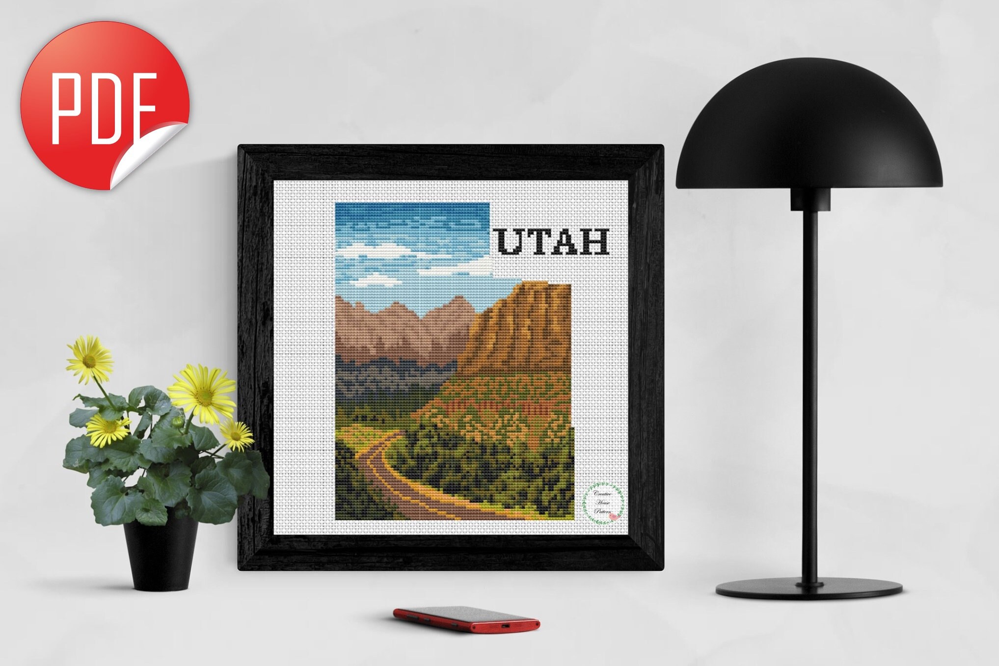 Utah state cross stitch state cross stitch pattern nature Etsy
