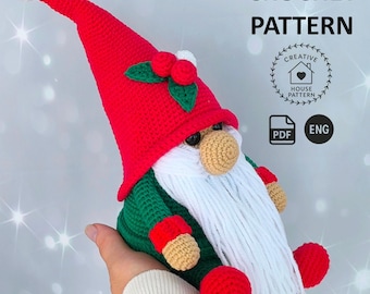 Christmas amigurumi gnome pattern, Crochet winter gnome pattern, Christmas crochet gnome pattern, Holiday gnome pattern (English - US terms)