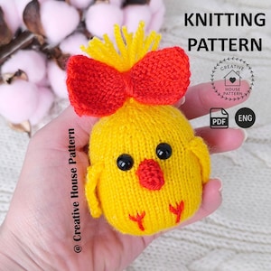 Modèle de poussin de Pâques en tricot : tricot facile à faire soi-même (Modèle PDF)
