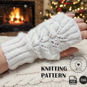 Fingerlose Handschuhe Strickmuster auf Englisch: Damen Handschuhe (PDF Download)