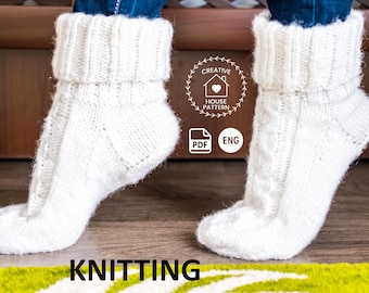 Modèle de chaussettes à tricoter PDF anglais, modèle de tricot moderne de chaussettes torsadées, tutoriel de tricot, chaussettes peignées, modèle de chaussettes en tricot, chaussettes tubulaires