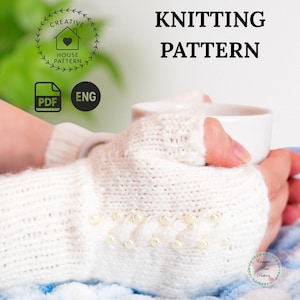 Fingerless Gloves Knitting Pattern: Women&#39;s Cozy Hand Warmers (PDF)