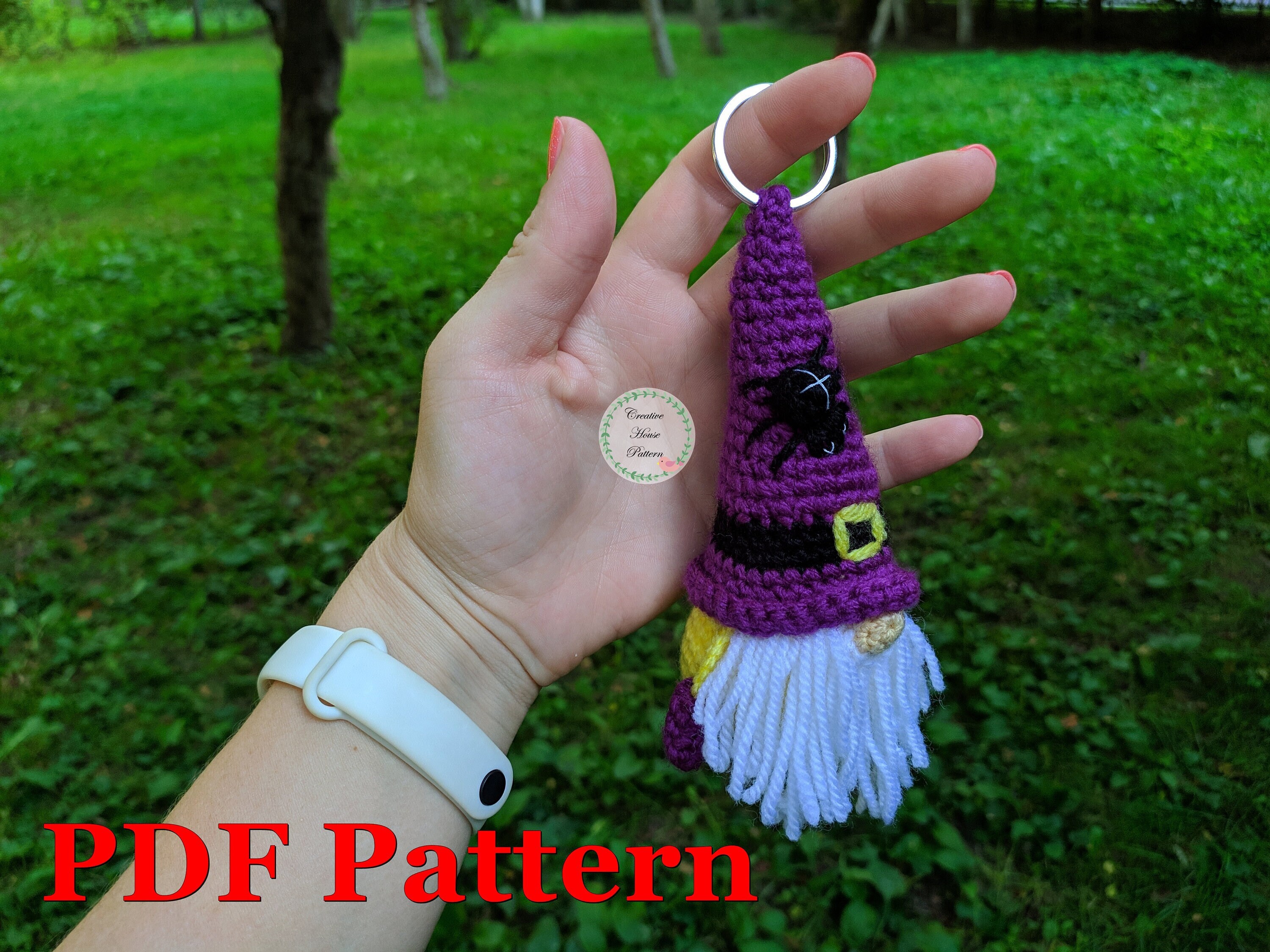 Keychain crochet pattern halloween gnome crochet pattern Etsy