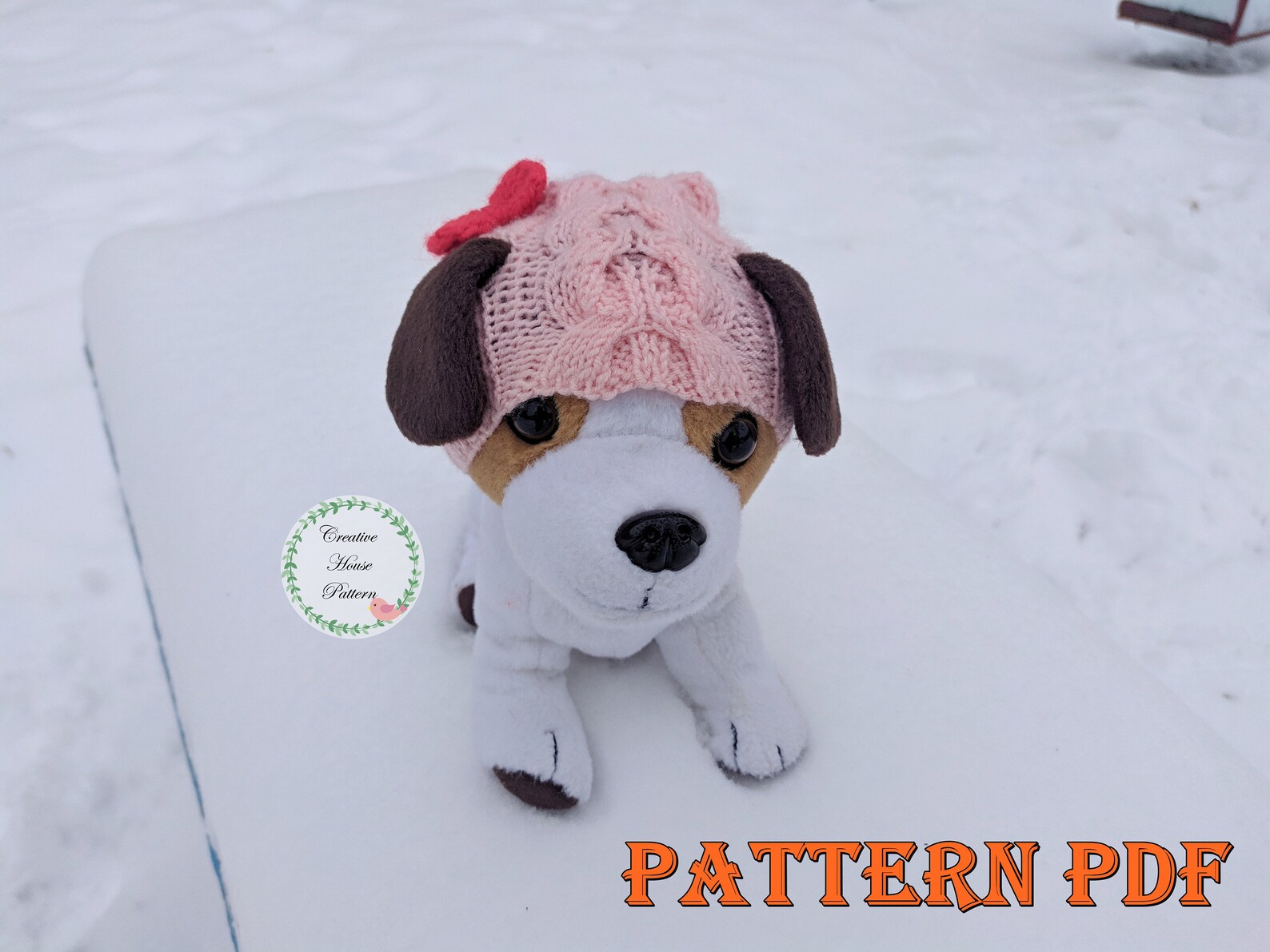 Dog Hat Knitting Pattern Knit Dog Hat With Bow Pattern Etsy
