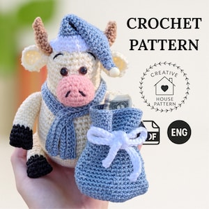 Amigurumi Bull Crochet Pattern English – PDF Digital Download, Cute Plush Bull Tutorial, DIY Stuffed Animal, Farm Animal Toy, Crochet ox