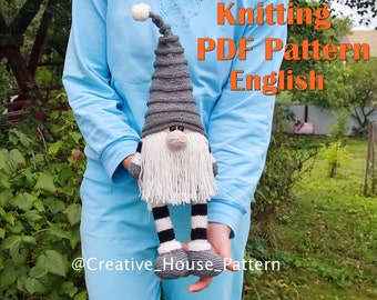 Gnome KNITTING PATTERN, knit gnome pattern, christmas gift ideas, instant download PDF, knit toy, easy knitted gnome, gnome doll pattern