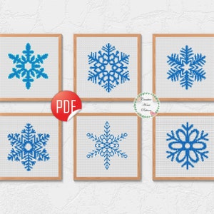 Snowflake Cross Stitch Pattern: Christmas Ornament Embroidery (PDF Pattern)