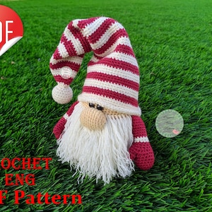 Scandinavian Сhristmas gnome crochet pattern, amigurumi gnome pattern, crochet amigurumi toy pattern, Сhristmas home decor, gnome crochet