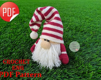 Scandinavian Сhristmas gnome crochet pattern, amigurumi gnome pattern, crochet amigurumi toy pattern, Сhristmas home decor, gnome crochet