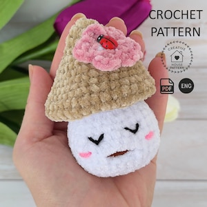 Mushroom crochet pattern, No Sew Pattern, stress ball crochet pattern in English, therapy toy, Stress Blobs pattern, amigurumi mushroom