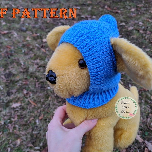 Knitting pattern dog hat, knit dog hat, knitted dog hat with tassels, knit pet hat easy pattern, snood for dogs patterns, small dog hat