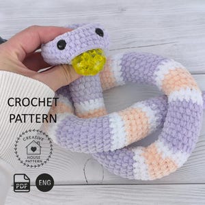 Crochet Snake PATTERN, No Sew Pattern, therapy toy, Stress Blobs pattern, crochet fidget toy pattern, snake plush crochet pattern in English