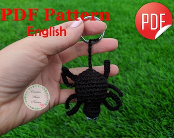 Spider crochet pattern in English, keychain crochet pattern, amigurumi spider, crochet keychain animal, amigurumi keychain pattern easy