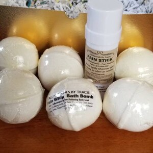 Hemp Pain Whip Large Bath Bomb and Pain Stick Combo Gift Box