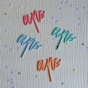 Acrylic cake topper colorful numbers | Cake topper in modern colors | Number plugs for birthday wreath | Accessories for birthday ring