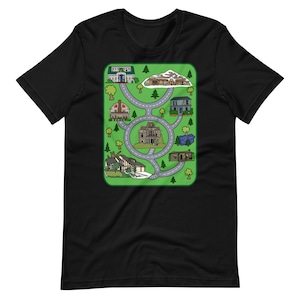 Road to Horror Map T-Shirt \\ Road Rug für Erwachsene T-Shirt