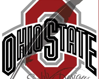 Ohio State University Stickers Laptop 12 inch Helmet tumblers Any Size NCAA Ohio State University Buckeyes with Flag Decal Vinyl for car bamper