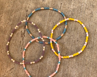Seed Bead Stretch Bracelet, Stacatto Accent