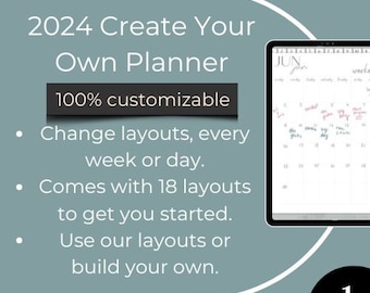 2024 Customizable Digital Planner | Digital Journal | College Planner | Goodnotes planner | Notability Planner | Homeschool Planner | ADHD