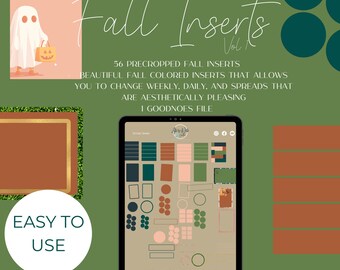 2024 Herbst Digitaler Planer Einsätze zum Anpassen und Erstellen wunderschöner Layouts | Füge diese Layouts hinzu, um wöchentlich/täglich anpassbare Spreads zu erstellen
