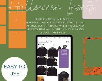 2024 Halloween Digitaler Planer Einsätze zum Anpassen und Erstellen wunderschöner Layouts | Füge diese Layouts ein, um anpassbare Spreads für eine Woche zu erstellen