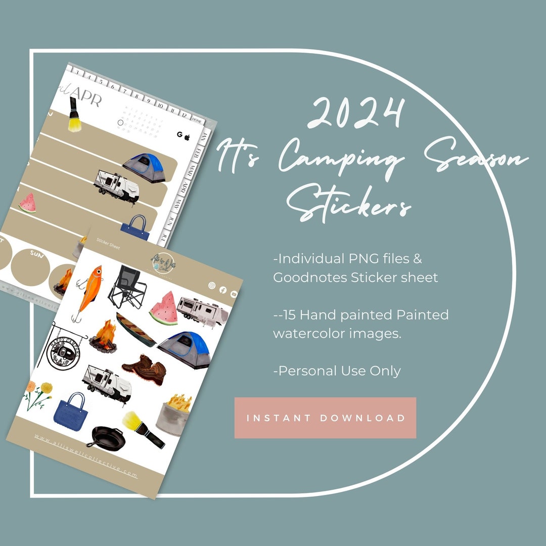 It's Camping Season Sticker Collection | Goodnotes Stickers| PNG ...