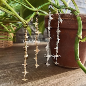 Baumeln & Tropfen Ohrringe • Lange Stern Ketten Ohrringe • Brautschmuck • Gothic Wicca Ohrringe • Hypoallergen | boho Boho | Verkauft als Paar