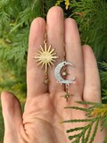 Sun & Moon Earrings • Mixed Metal Asymmetrical Mismatched Earrings • Hypoallergenic Celestial Lightweight Jewelry Gift product logo