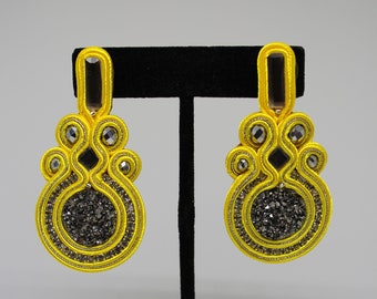 Yellow Soutache Earrings