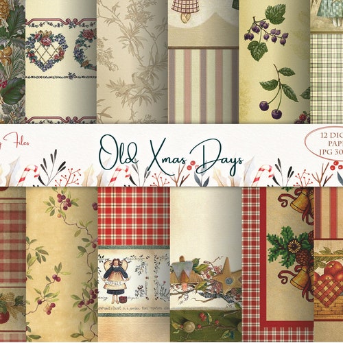 CHRISTMAS DIGITAL PAPERS Country Christmas 12 Scrapbook - Etsy
