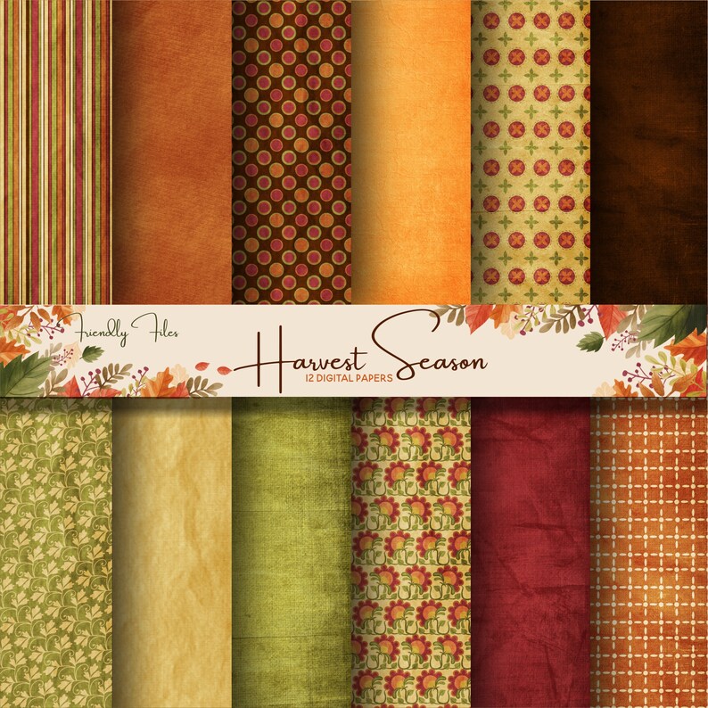 AUTUMN SCRAPBOOK PAPERS, 12 Fall Scrapbook Paper, 12 X 12, Autumn ...