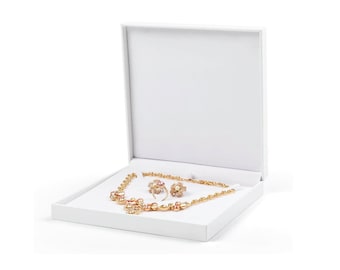 White Velvet • Jewelry Gift Box • Storage Display Case