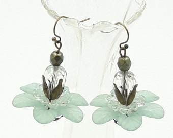 Boucles d'oreilles pendantes fleurs