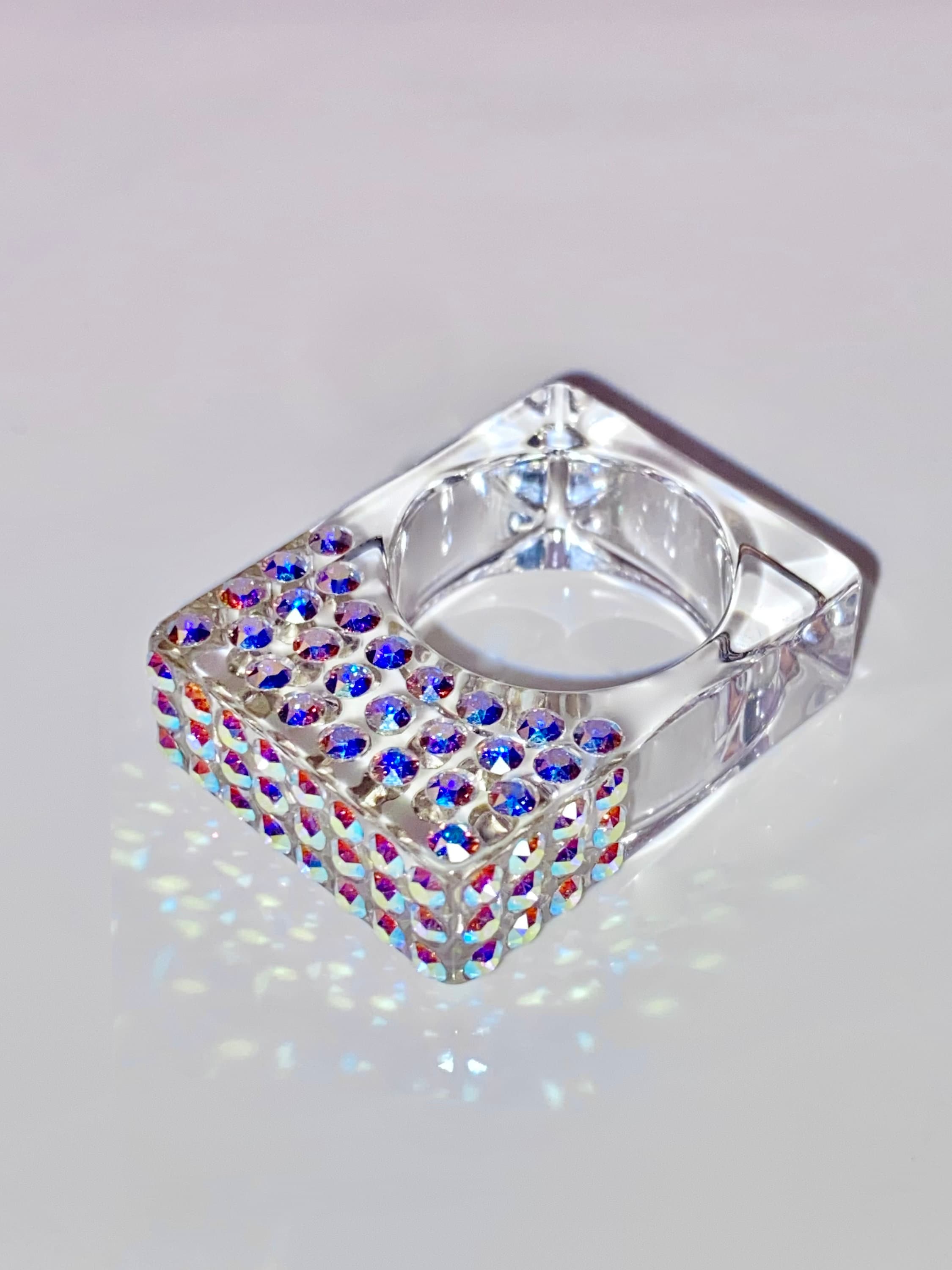 Swarovski crystal square rings - Etsy 日本