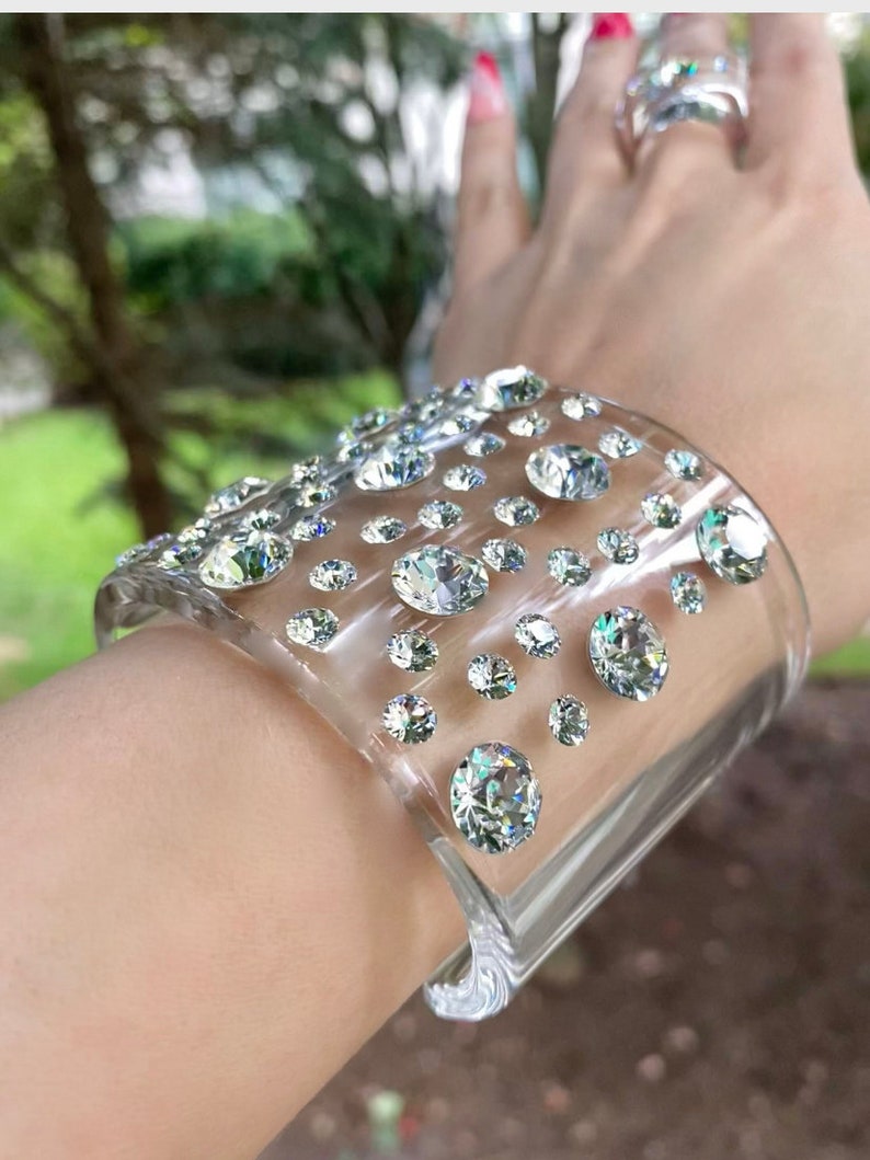 Laguna Stone Cuff with Iridescent Clear Crystal main image 0