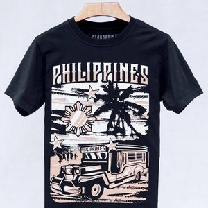 Philippines T-shirt jeepney design silkscreen print comfy shirts high quality garment Unisex