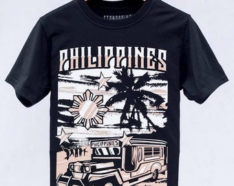 Philippines T-shirt jeepney design silkscreen print comfy shirts high quality garment Unisex