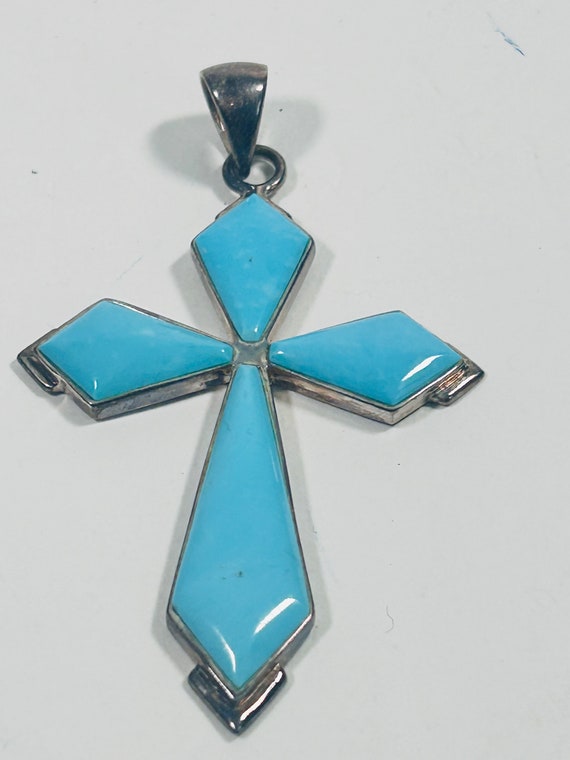 Turquoise Sterling Silver Southwestern Necklace P… - image 1