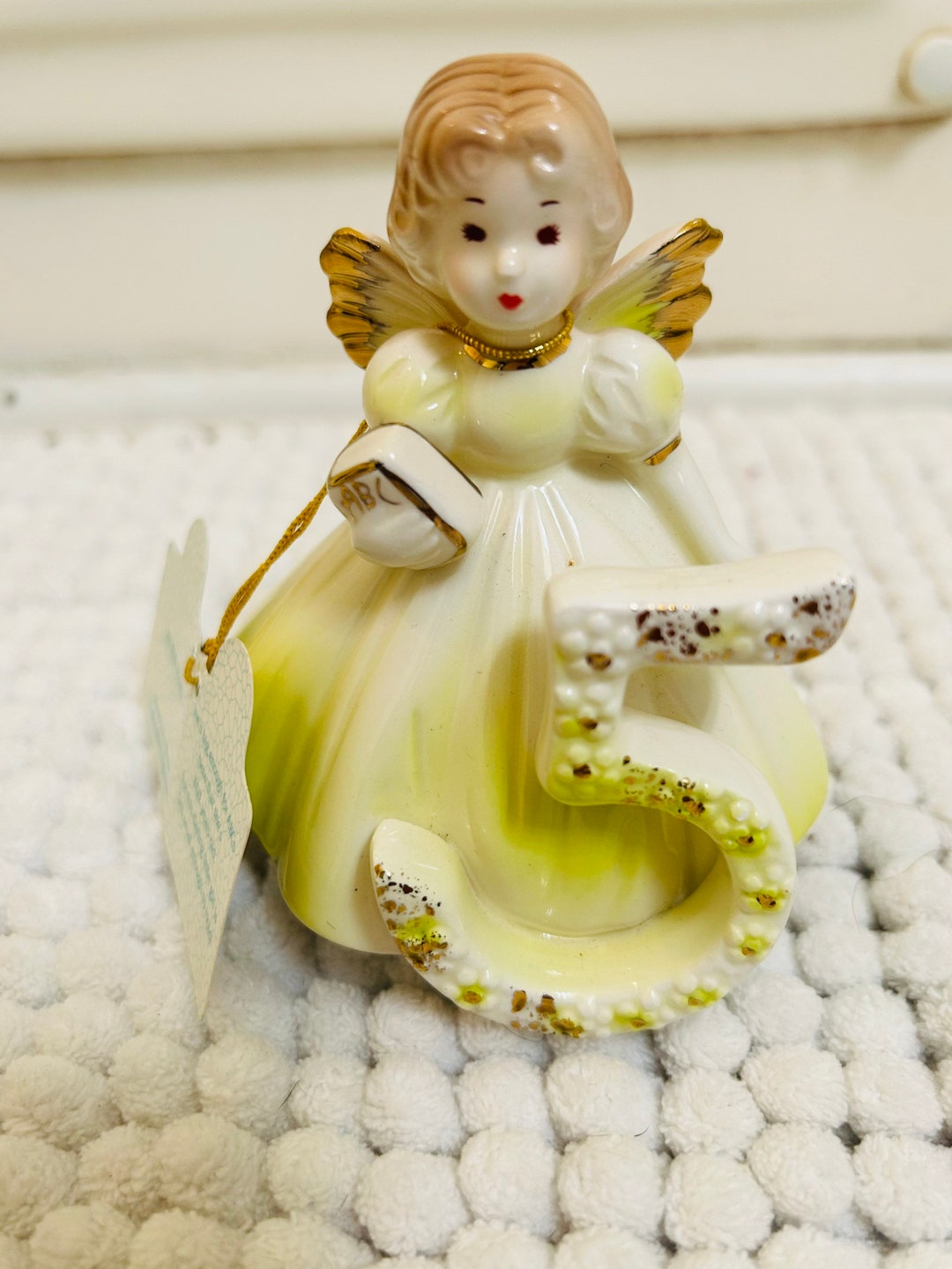 Vintage Josef Original Birthday Girl Figurine Age 5 Yellow Etsy