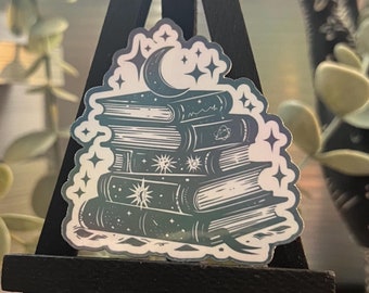 Celestial Book Stack Sticker l Book Sticker | Bookish Book Sticker | Decal for Kindle/Laptop