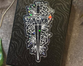 Sword & Roses Sticker | Book Sticker | Bookish Sticker | Decal for Kindle/Laptop