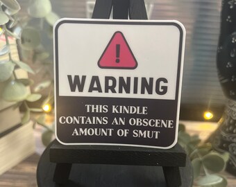 Kindle Content Warning Sticker l Book Sticker | Bookish Book Sticker | Decal for Kindle/Laptop