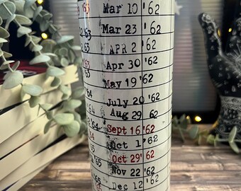 Vintage Due Date Card 20 oz Tumbler l Bookish Tumbler