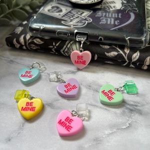 Be Mine Candy Heart Kindle Charm | USB C Charms | Kindle Accessory | Kindle Charm | Bookish Gift | Kindle Accessory