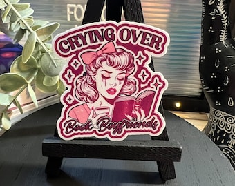 Crying Over Book Boyfriends Sticker l Book Sticker | Bookish Book Sticker | Decal for Kindle/Laptop