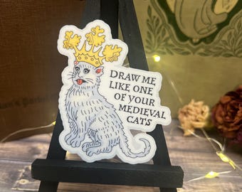 Medieval Cat Sticker l Book Sticker